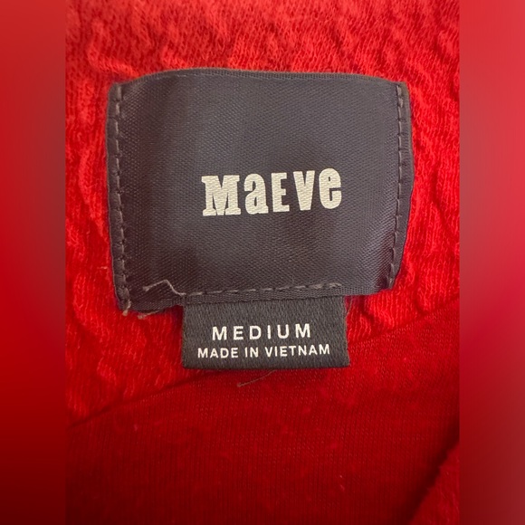 Maeve Anthropologie Splitshade Red Textured Knit Tulip Sheath Dress Size Medium - Picture 12 of 15